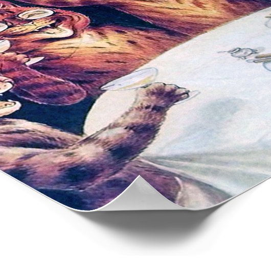 Katze Hochzeit, Ehe, Braut, Louis Wain Poster (Ecke)