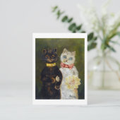 Katze Hochzeit, Ehe, Braut, Louis Wain Postkarte (Stehend Vorderseite)