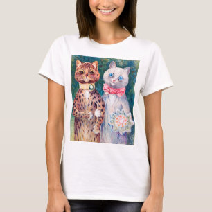 Katze Hochzeit, Ehe, Braut, Louis Wain T-Shirt