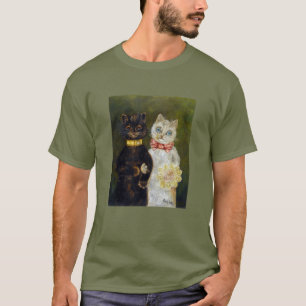 Katze Hochzeit, Ehe, Braut, Louis Wain T-Shirt
