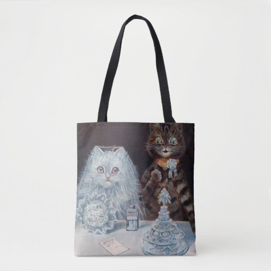Katze Hochzeit, Ehe, Braut, Louis Wain Tasche (Vorderseite)