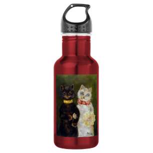 Katze Hochzeit, Ehe, Braut, Louis Wain Trinkflasche