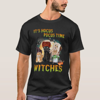 Katze Hocus Pocus Time Hexen Funny Halloween T-Shirt