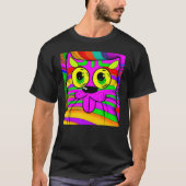 Katze humorvolles Meow kitty Portrait niedliche Ka T-Shirt (Vorderseite)
