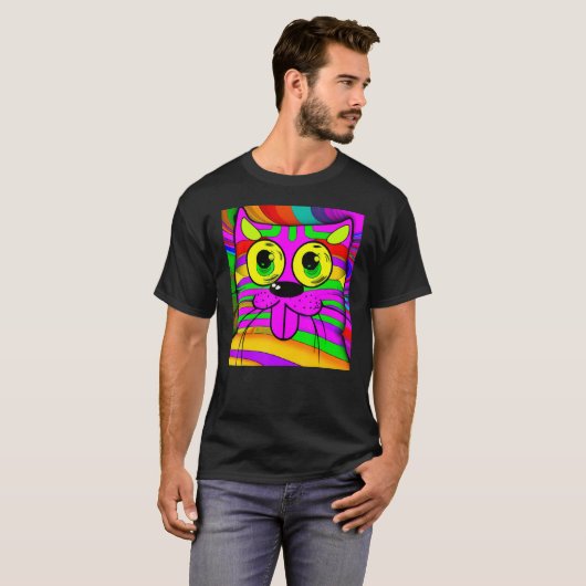 Katze humorvolles Meow kitty Portrait niedliche Ka T-Shirt (Vorne ganz)