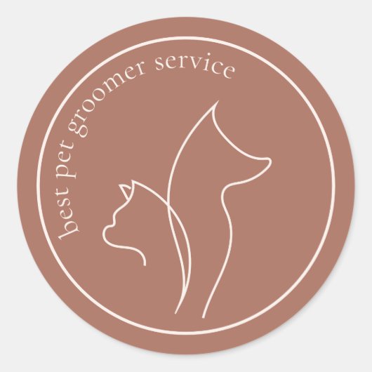 Katze Hund Bade Pflege Runder Aufkleber (Vorderseite)