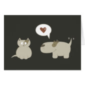 Katze Hund Funny Liebe auf den ersten Blick (Vorderseite (Horizontal))