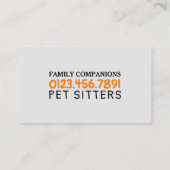 Katze & Hund, Heimtiere Sitter Visitenkarte (Rückseite)