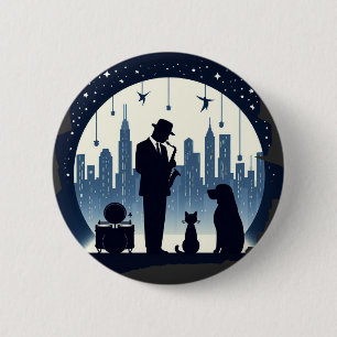 Katze, Hund, Jazz Button