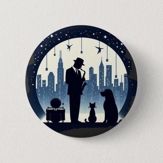 Katze, Hund, Jazz Button (Vorderseite)