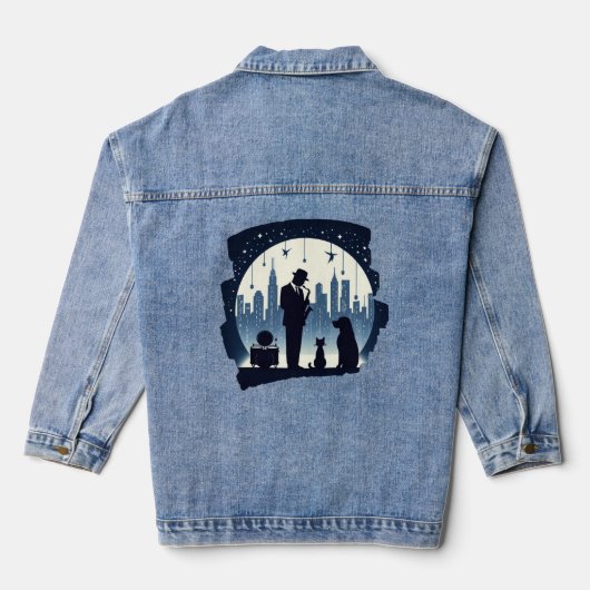 Katze, Hund, Jazz Jeansjacke (Rückseite)
