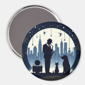 Katze, Hund, Jazz Magnet (Vorderseite/Rückseite)