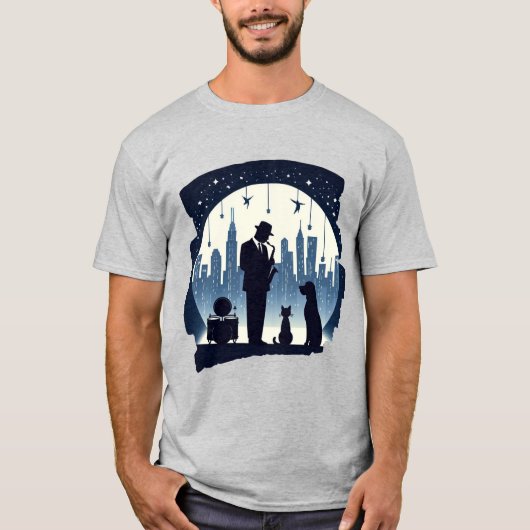 Katze, Hund, Jazz T-Shirt (Vorderseite)