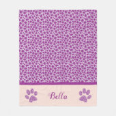 Katze Hund Lila Leopardin Leopardenhaut Vlies Blan Fleecedecke (Vorderseite)