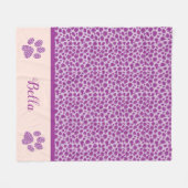 Katze Hund Lila Leopardin Leopardenhaut Vlies Blan Fleecedecke (Vorderseite (Horizontal))