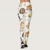 Katze & Hund Nahtloses Muster Leggings (Rückseite)