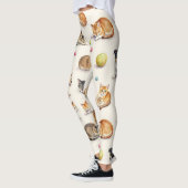 Katze & Hund Nahtloses Muster Leggings (Links)