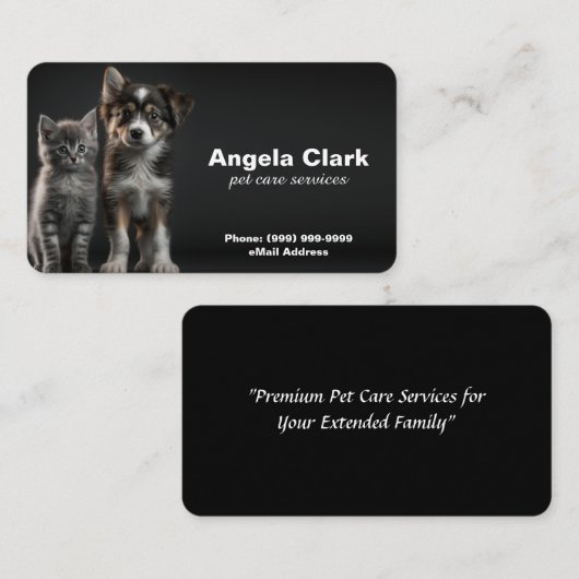 Katze, Hund oder Haustier zu Fuß / Visitenkarte zu (Vorne/Hinten)