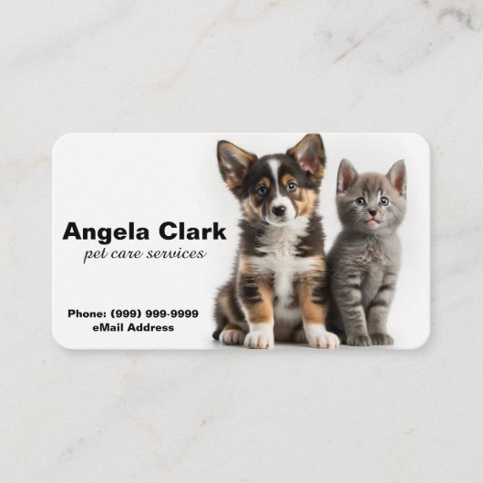 Katze, Hund oder Haustier zu Fuß / Visitenkarte zu (Vorderseite)