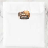 Katze Hund Runder Aufkleber (Tasche)