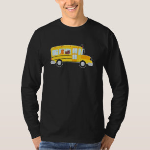 Katze Hund Und Ente In Einem Schulbusfahrer Tiere T-Shirt