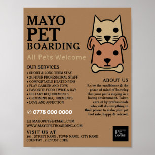 Katze & Hunde, Boarding für Haustiere Poster