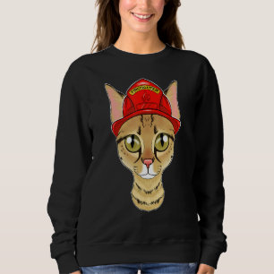 Katze I Fireman Cat I Feuerwehrmann Savannah Cat Sweatshirt
