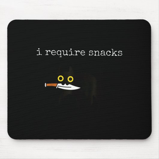 Katze Ich benötige Snacks Mousepad (Vorne)