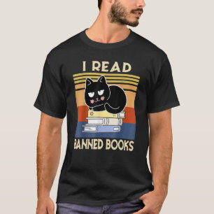 Katze Ich las verbotene Bücher Bücherwürmer Lesebu T-Shirt