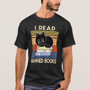 Katze Ich las verbotene Bücher Bücherwürmer Lesebu T-Shirt