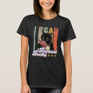 Katze Ich lese verbotene Bücher Bücherwürmer lese T-Shirt