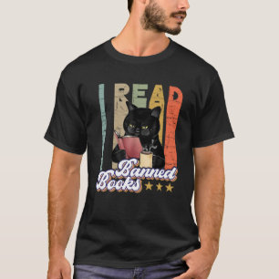 Katze Ich lese verbotene Bücher Bücherwürmer lesen T-Shirt