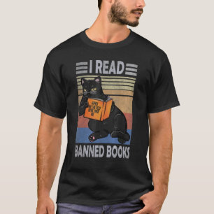Katze Ich lese verbotene Bücher Bücherwürmer Liebt T-Shirt