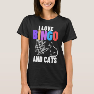 Katze Ich liebe Bingo und Cats Bingo 2 T-Shirt