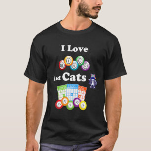 Katze Ich liebe Bingo und Katzen T-Shirt