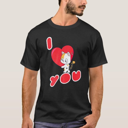 Katze, ich liebe dich, Kätzchen T-Shirt (Vorderseite)