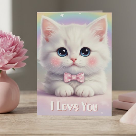 Katze Ich liebe dich Süß Geburtstag Valentinstag Karte