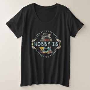 Katze Ich nähe, aber mein Lieblingshobby ist das S Große Größe T-Shirt
