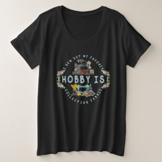Katze Ich nähe, aber mein Lieblingshobby ist das S Große Größe T-Shirt