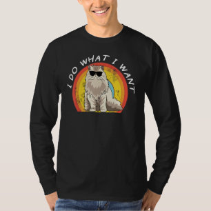 Katze Ich tue, was ich Gewollt Retro Vintag Style T-Shirt