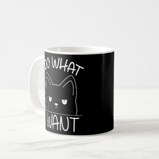 Katze Ich tue, was ich mit meiner Katze Wollte Kaffeetasse (Vorderseite Links)