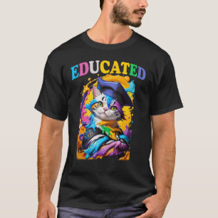 Katze im Abschluss der Graduation Cap T-Shirt