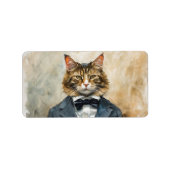 Katze im Anzug Adressaufkleber (Vorne)
