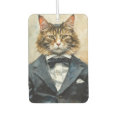 Katze im Anzug Autolufterfrischer (Vorderseite)