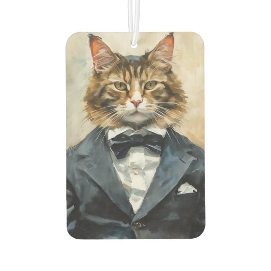 Katze im Anzug Autolufterfrischer (Rückseite)