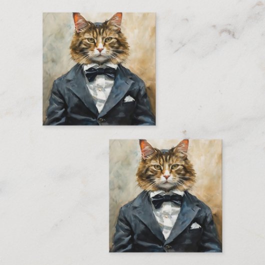 Katze im Anzug Begleitkarte (Vorne/Hinten)