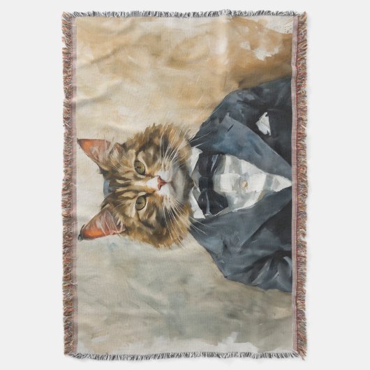 Katze im Anzug Decke (Vorderseite Vertikal)