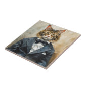 Katze im Anzug Fliese (Seite)