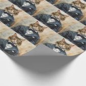 Katze im Anzug Geschenkpapier (Ecke)