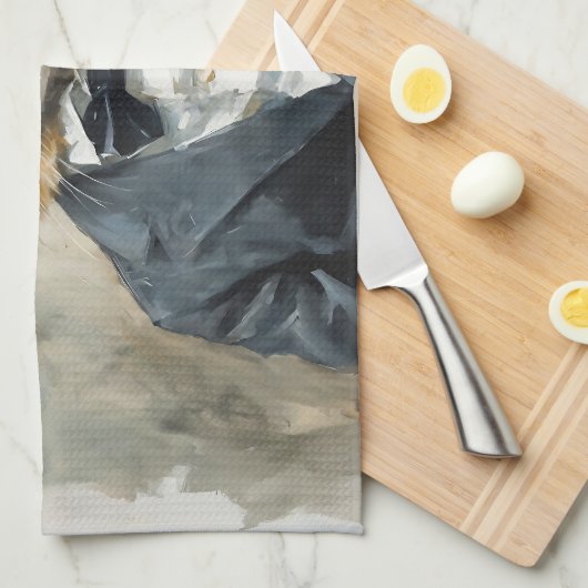 Katze im Anzug Geschirrtuch (Viertel Falte)